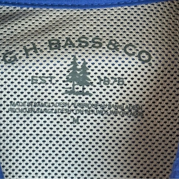 G.H. Bass & Co. Men's Blue Casual Button Sportsman’s short sleeve Shirt Medium - Picture 4 of 7